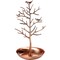 Juvale Jewelry Organizer Stand with Tray, Tree Branch with Bird Ring Holder for Necklaces, Bracelets, Earrings, Small Retro Jewelry Tower Rack for Home, Desk, and Business Display, Copper Plated